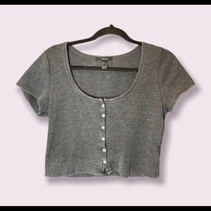 F21 charcoal gray crop top